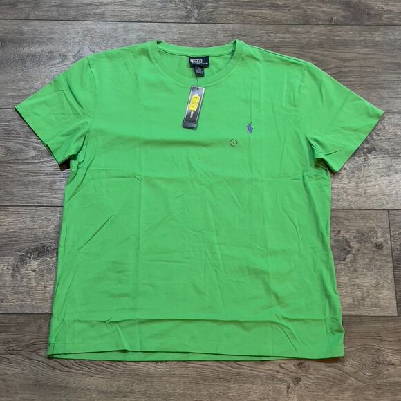 NEW WITH TAGS! Vintage 90s Green Polo Ralph Lauren Single Stitch T-Shirt Large